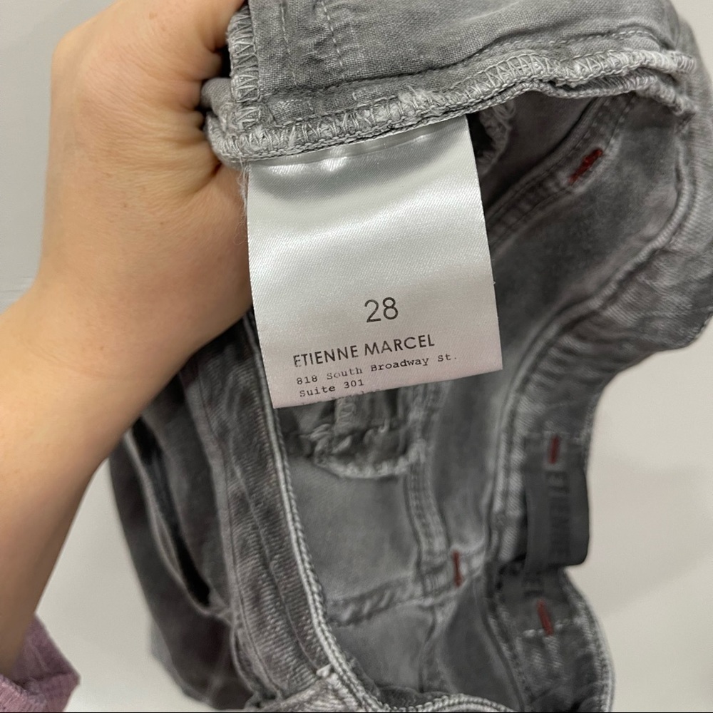 Etienne Marcel Stretch Fit Moto Skinny Jeans Washed Grey Ankle Zip Size 28 - Picture 11 of 11